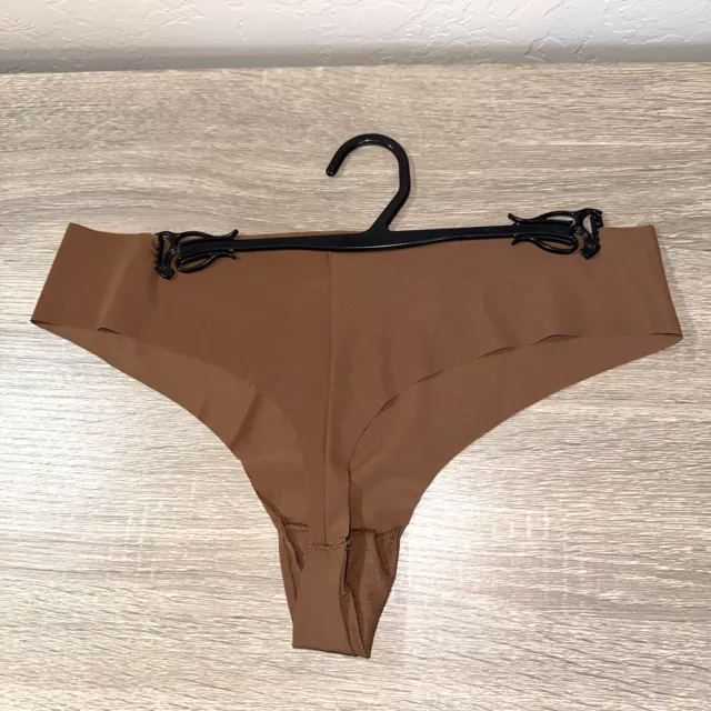 Calvin Klein Women’s XL Brown Laser Cut Seamless Thong Underwear Second Skin 3