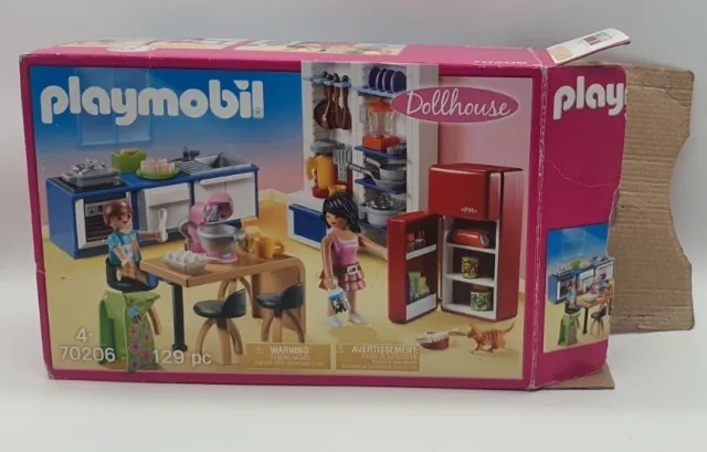 Playmobil - Boite Vide - cuisine complete avec maman et enfant - set 70206