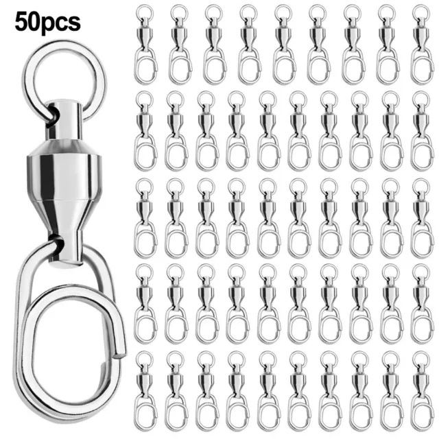 Stainless Steel Fishing Swivels 50PCS for Strong and Secure Connections