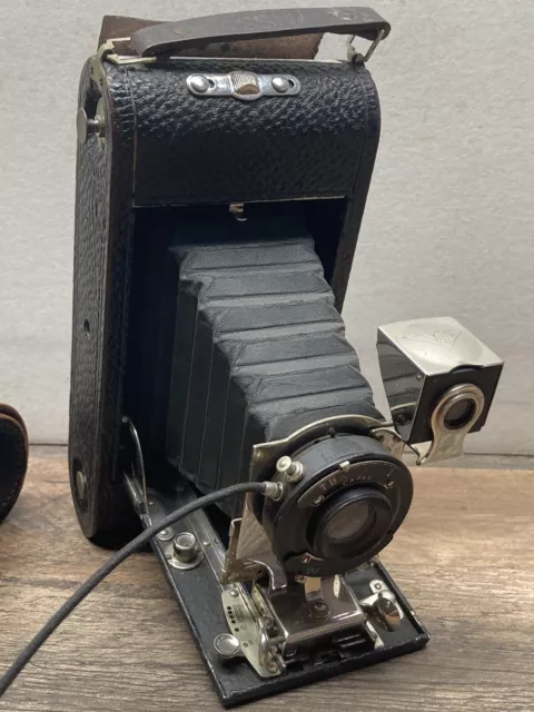 Antique Ansco Junior Model 1A Folding Agfa Camera And Wire Shutter Release