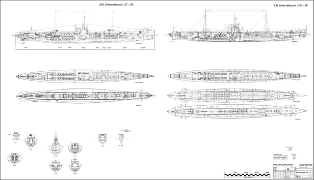 SM U 5156, UBoot 1916. Kaiserliche Marine bis 1918. Modellbauplan EUR