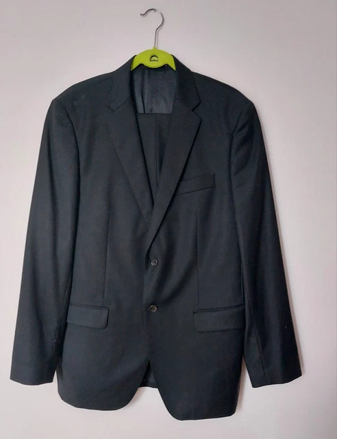 Costume Koor's & Son Marron/rayures Noir - 100% Laine Taille 50, Occasion Très Propre