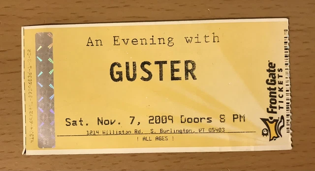 2009 Guster Burlington Vt Concert Ticket Stub Lost And Gone Forever Fa Fa