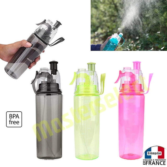 3X Botella Con Spray Vaporizador Mate para Agua Recargable