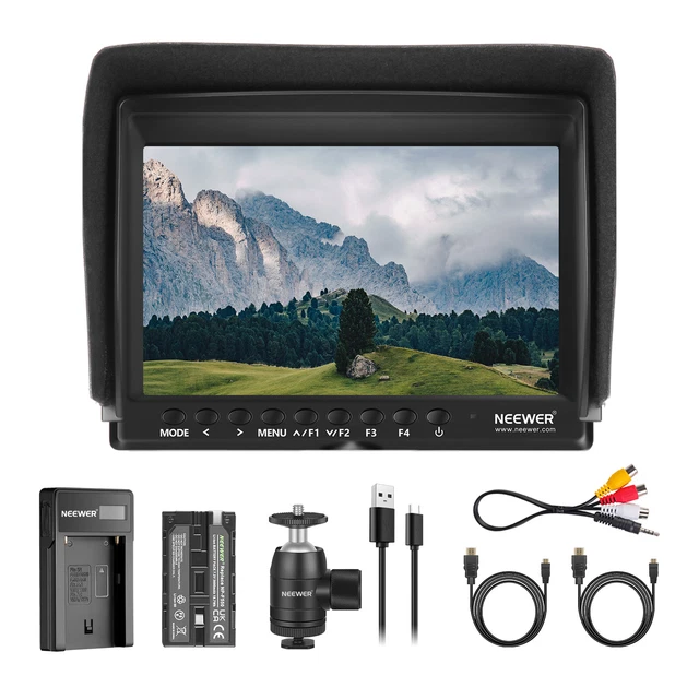 NEEWER Upgraded F100 7 Inch Camera Field Monitor HD Video  Assist Slim 1280x800