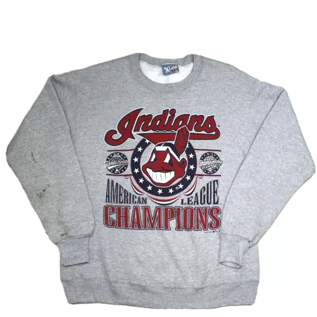 Vintage Lee Sport Sweatshirt Cleveland Indians MLB Baseball Jumper Size Large