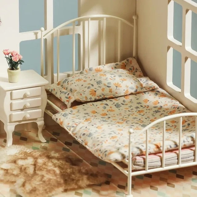 SURENHAP Lit de maison de poupée Modèle de Berceaux Blancs en Bois Lit