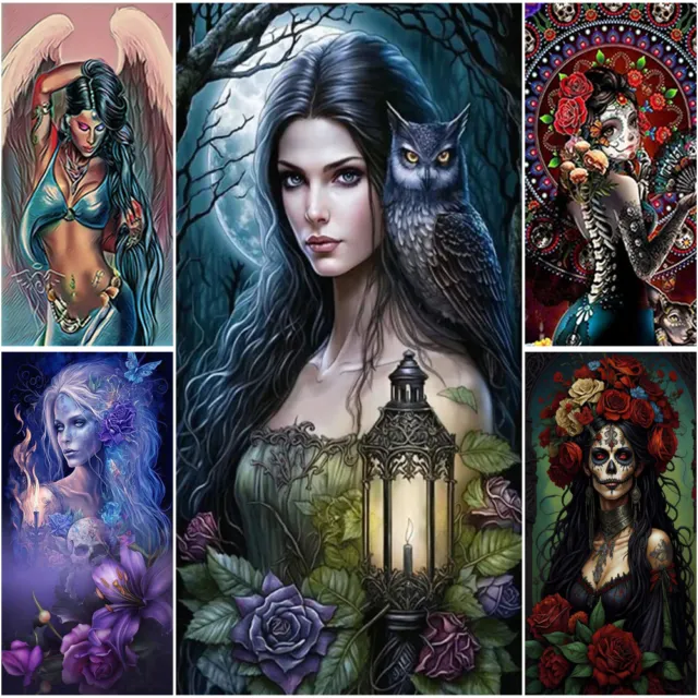 Large Skull Women 5D Diamond Painting Full Drill Cross Stitch Embroidery Picture