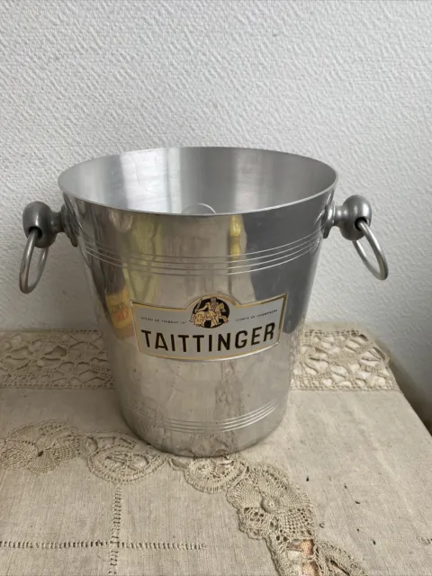 Ancien Seau A Champagne Pub Marque Taittinger Sceau Comte Deco