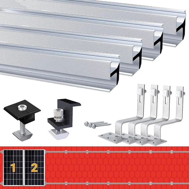 Kit Morsetti Centrale E Terminale Per Pannelli Solari, Binario Alluminio AL6005-T5
