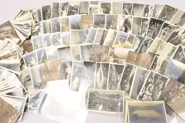 Huge Lot 225 Old Time Vintage B&W RPPC Postcards - Switzerland Mountains, Lakes+