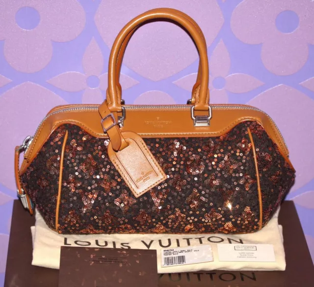 Louis Vuitton Navy Blue Sequin & Wool Reverie Pochette Bag.