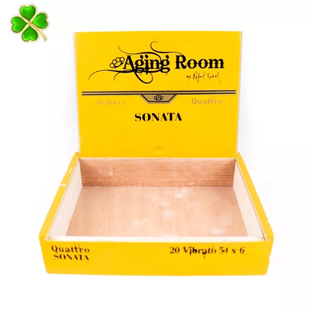 Aging Room Quattro Sonata Vibrato Empty Wood Cigar Box 8.5" x 7" x 2"