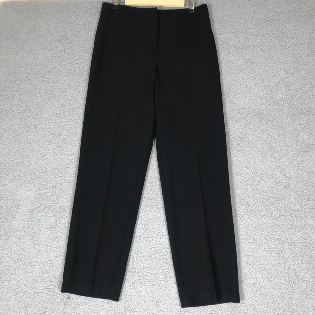 St. John Caviar Women's 10 Diana Trouser Pants Office Career Straight Leg Black