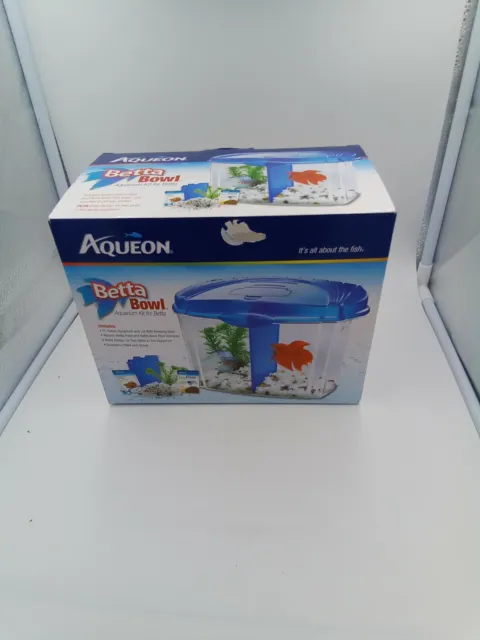 Aqueon Betta Bowl Starter Aquarium Kit - Blue New open box