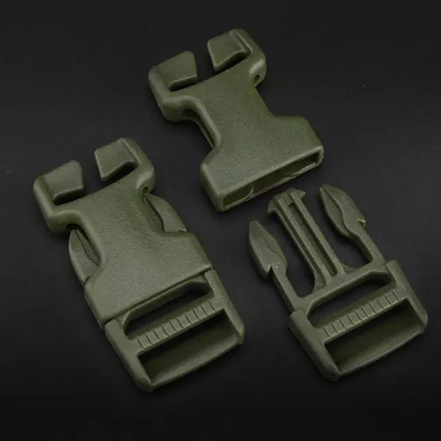 2pcs Molle Webbing Buckle Surface Mount Attachment Airsoft Vest (Army Green) 2