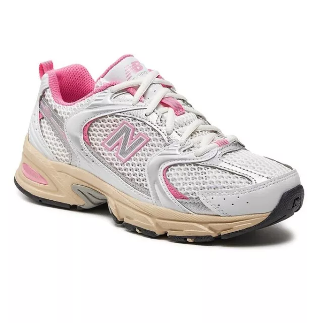 Scarpe da Donna New Balance 530 Retro Running Sneakers Bianco Panna Rosa Argento