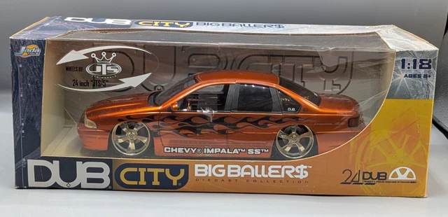 JADA TOYS DUB City 1996 Chevy Impala SS Flames Diecast 1:18 Big