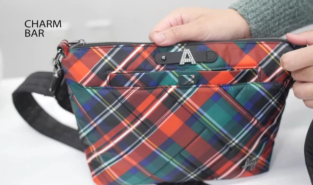 Lug RFID Quilted Crossbody w/ 2 Straps - Flare 2- Tartan Plaid/ Black