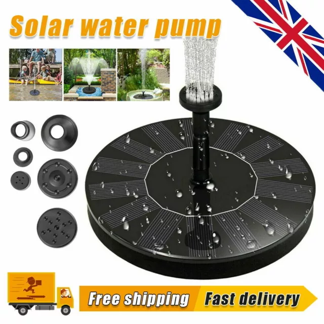 Solar Powered Floating Pump Water Fountain Birdbath Pond Pool Garden Home