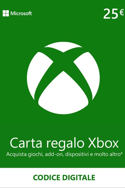 €25 Xbox Live - 25 EUR Carta Regalo Xbox Live Codice Digital - IT