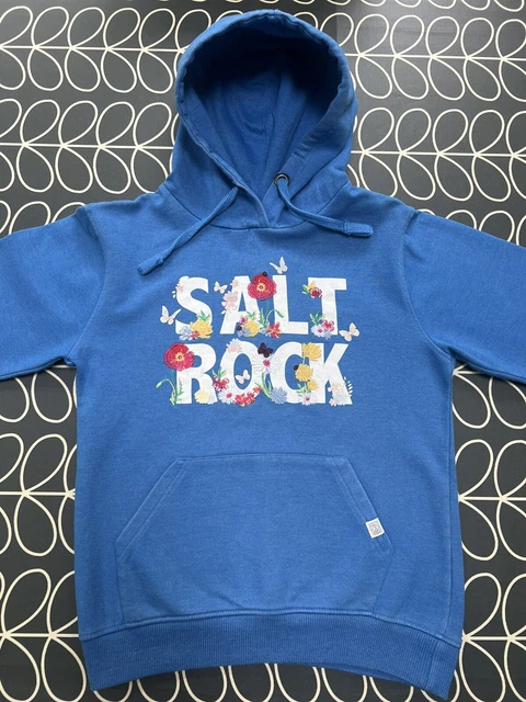 Felpa con cappuccio per ragazze Saltrock età 11-12 blu vacanza floreale