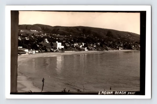 Postcard RPPC California Laguna Beach CA Coast Line 1940s EKC Unposted