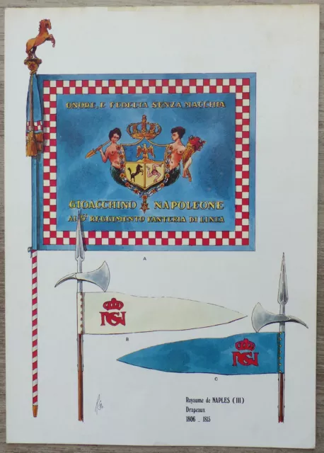 Rigo : Le Plumet, planche D32 : Royaume de Naples (III) Drapeaux 1806-1815