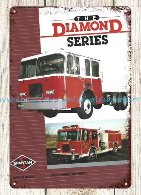 fire truck equipment Diamond Chassis fire apparatus Eurospace Cab metal tin sign