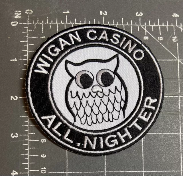 Wigan Casino All Nighter Owl Logo Patch Badge Nightclub Northern Soul England UK