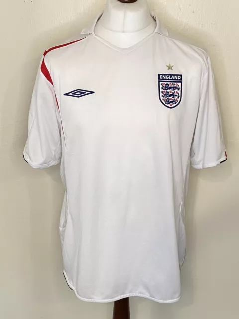 England Retro Football Shirt 2005 Umbro White Home Shirt Men’s Size XL
