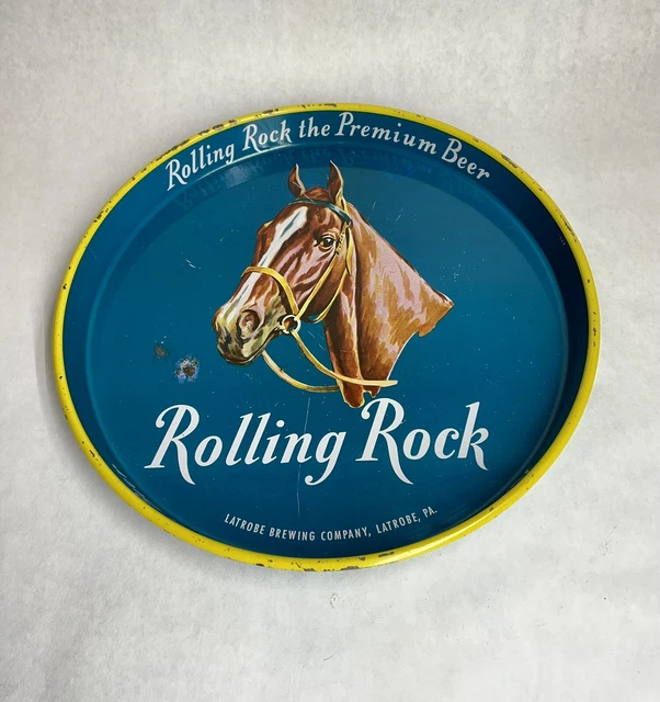 Vintage 1940s Rolling Rock the Premium Beer Tray Latrobe Brewing Co Pennsylvania