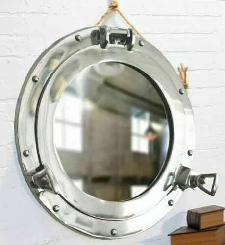 17'inch Aluminum Porthole Mirror With Shiny Finish -Nautical Ship Wall Home Gift