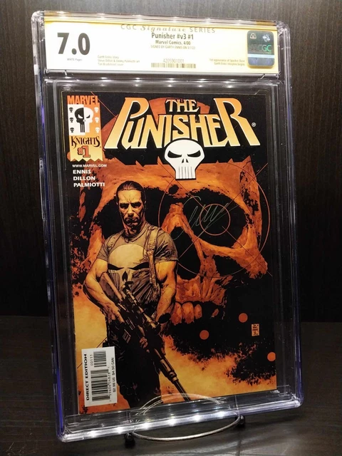Marvel Punisher v3 #1 CGC 7.0 FN/VF White Pages SIGNED by Garth Ennis