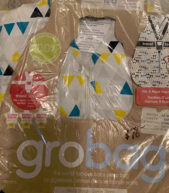 Grobag-Baby Sleeping Sack-Zig Zag-0-6 months-2.5 Tog-New in package-a1