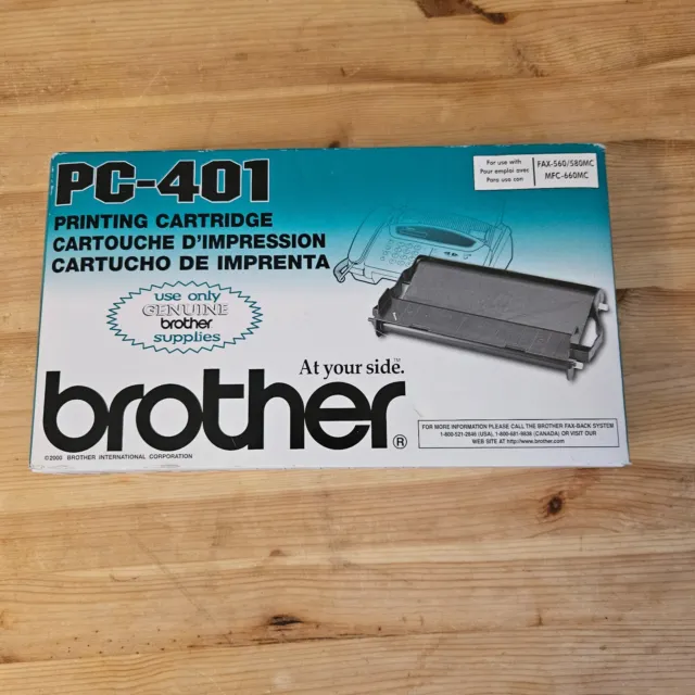 NOS Genuine BROTHER PC-401 Black Toner Cartridge FAX-560/565/580MC Printing B