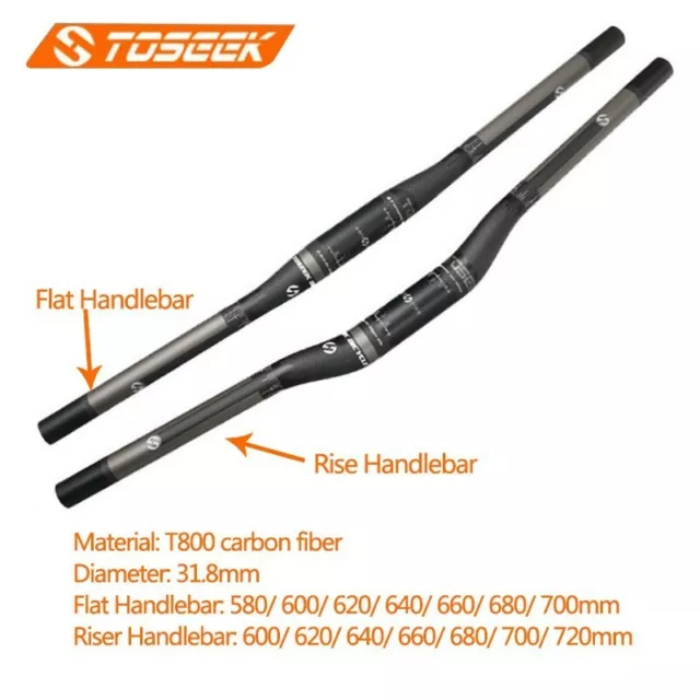 TOSEEK Carbon 31,8 MTB Fahrrad Lenker Rennrad Schaft 27,2/30,8/31,6 Sitzstützen Set 2
