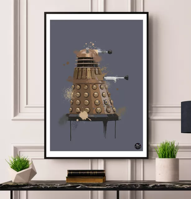 Dr Who Dalek Print - Sci Fi Tardis Poster Pop Police Wall Art Artwork gift decor