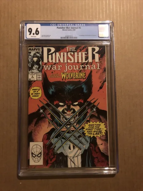 Punisher War Journal #6 CGC 9.6 White Pages 1st Wolverine vs Punisher