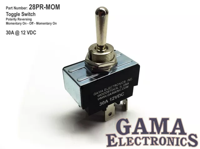 30 Amp Toggle Switch Polarity Reverse DC Motor Control - Momentary