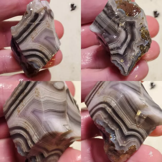 Banded Laguna Percellas Purple Passion Agate Mexico Chihuahua Rough 73g