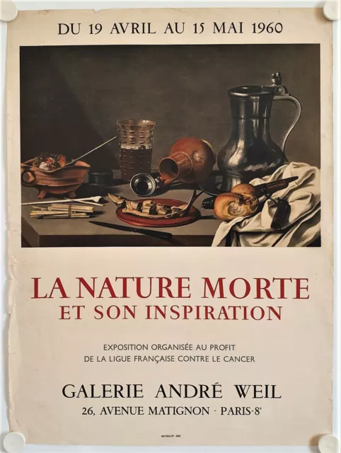 Affiche BALTHASAR VAN DER AST 1960 Exposition Galerie André Weil - Mourlot