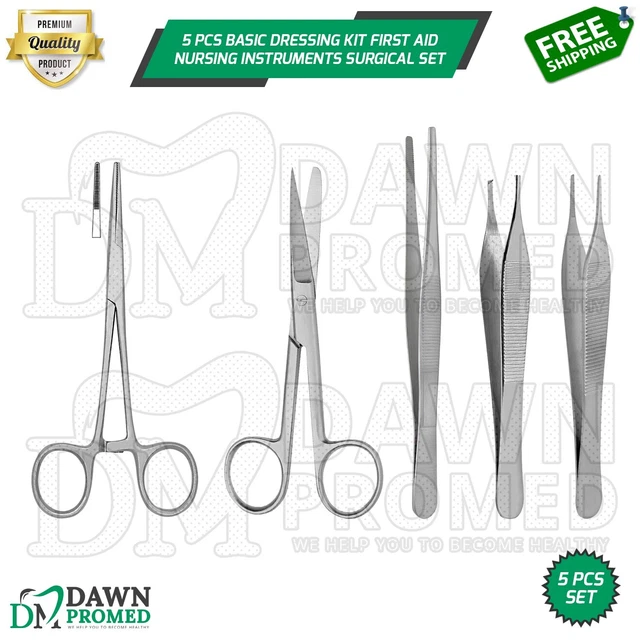 5 PCS BASIC Dressing Kit First Aid Nursing Instruments Surgical Set ...
