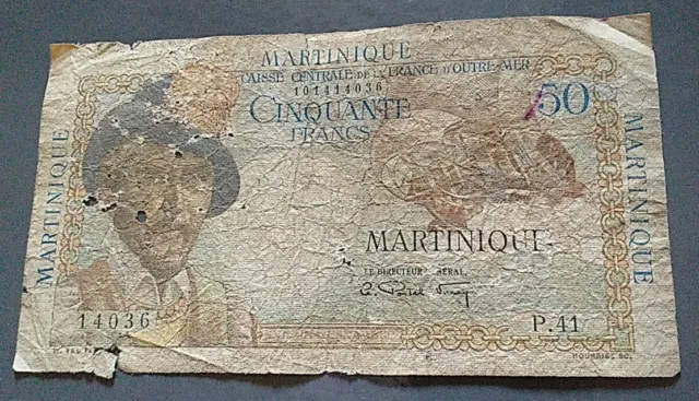 Billet de 50 Francs Belain d'Esnambuc MARTINIQUE