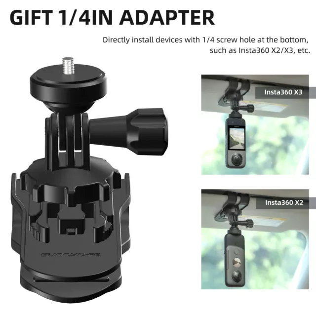 Car Sun Visor Mount Adapter Stand for Insta360 X3 ONE R X Series Action Camera