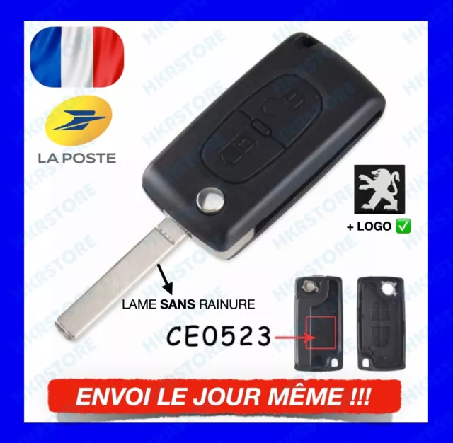 COQUE CLÉ PLIP pour Peugeot 107 207 307 407 807 2 boutons CE0523 clef  boitier EUR 8,99 - PicClick FR