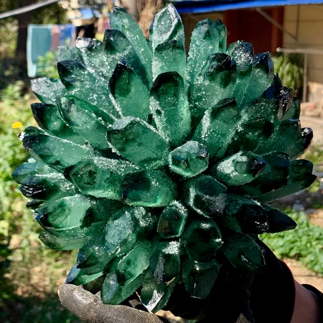 10.2LB New Find Green Phantom Quartz Crystal Cluster Mineral Specimen Healing