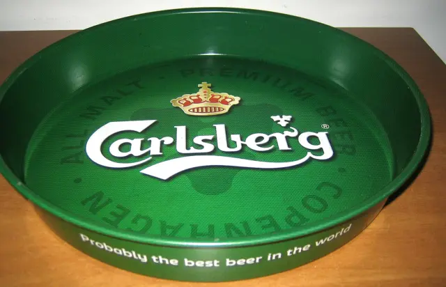 VASSOIO Pubblicitario CARLSBERG Premium Beer Copenhagen in metallo - vintage