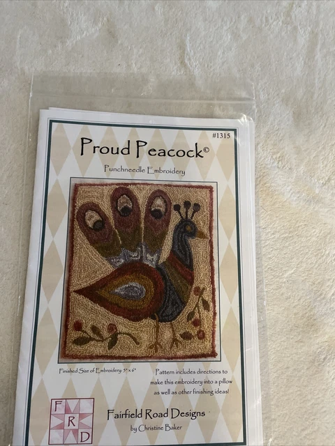 Fairfield Road Designs patrón de bordado aguja pavo real orgulloso #1315 nuevo