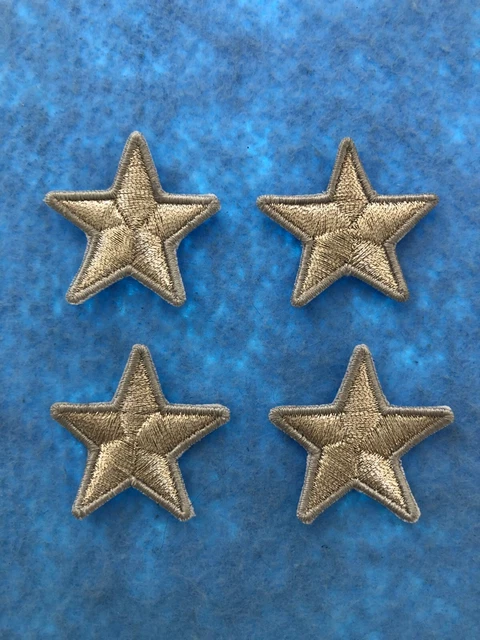 PATCH STELLINE RICAMATE ORO NERO PZ 4 RICAMATE CM.3,5 TERMOADESIVE